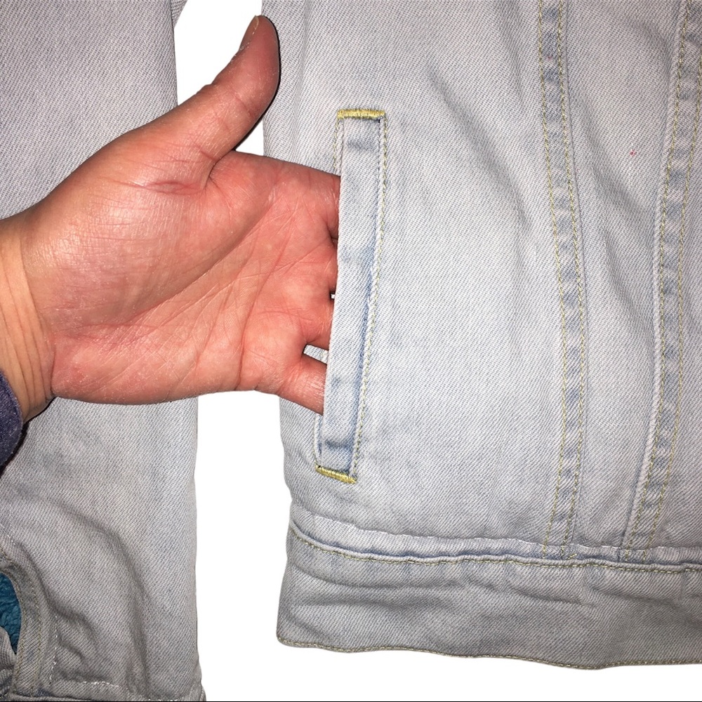 Y2K / 1990s Jean Jacket Vintage Denim Sherpa Lined Grit Iron Workwear 1929 Large - Picture 5 of 16